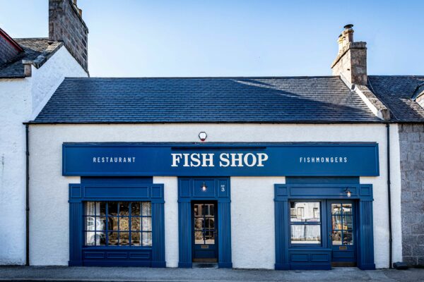 Exterior view of Fish Shop Restaurant and Fishmongers in Ballater, Scotland