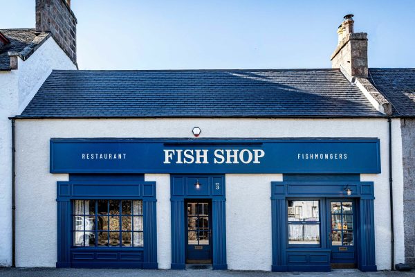 Exterior view of Fish Shop Restaurant and Fishmongers in Ballater, Scotland