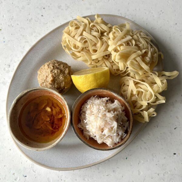 Macduff crab pasta from Fish Shop Restaurant in Ballater, Scotland