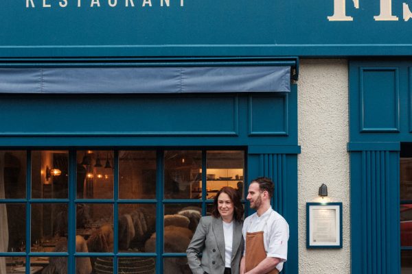 Jas and Marcus Sherry stood outside the front of Fish Shop