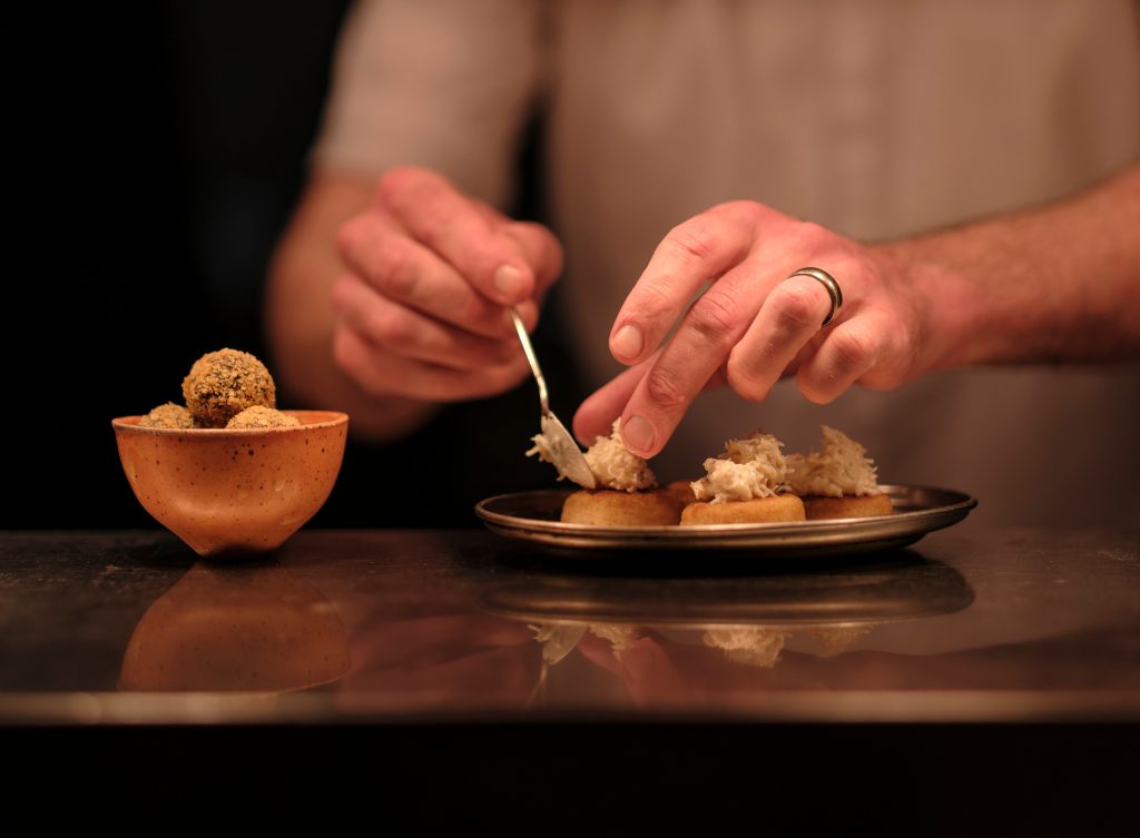 Crab crumpets at Fish Shop, Ballater